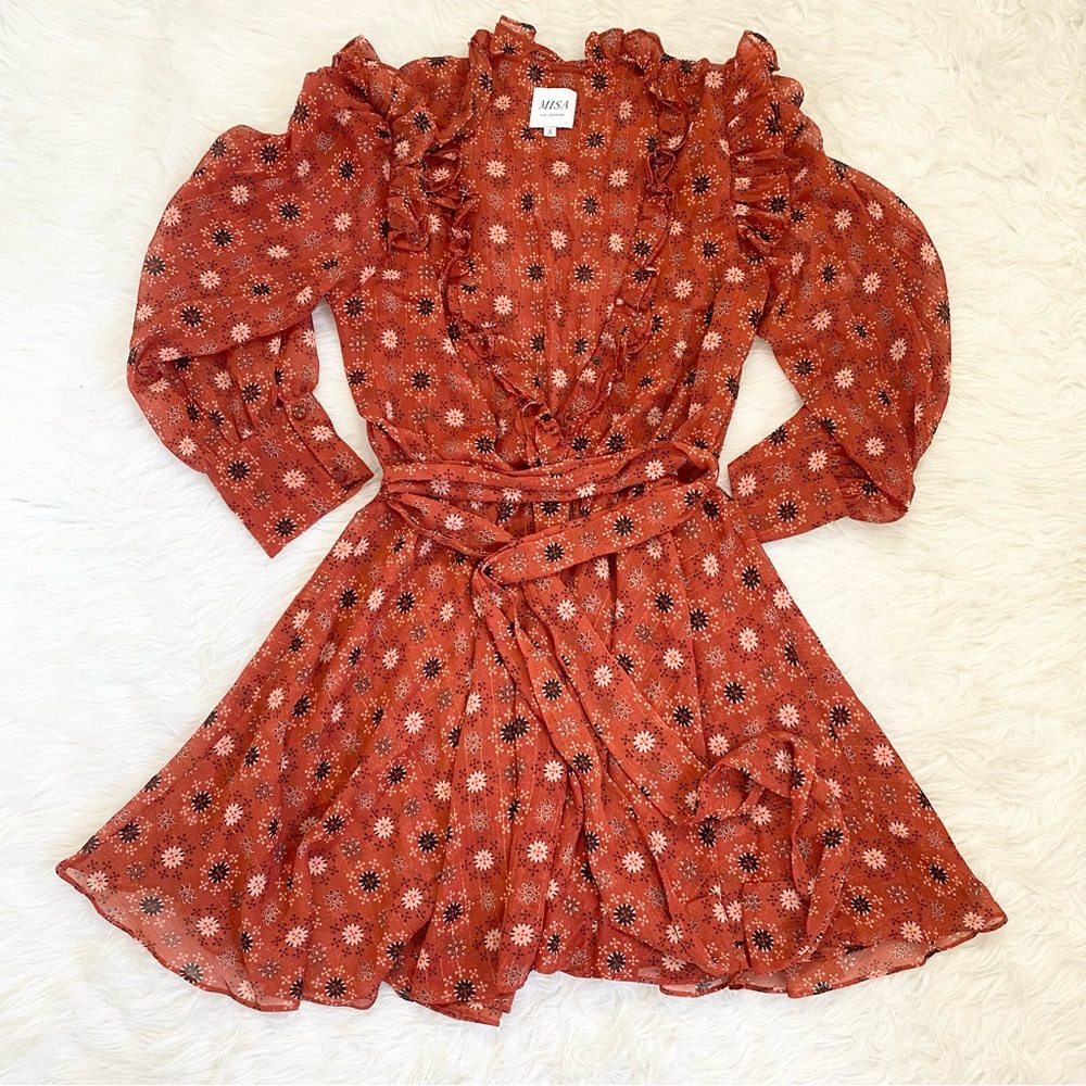 MISA Los Angeles Floral Long Sleeve Mini Dress - Picture 3 of 6